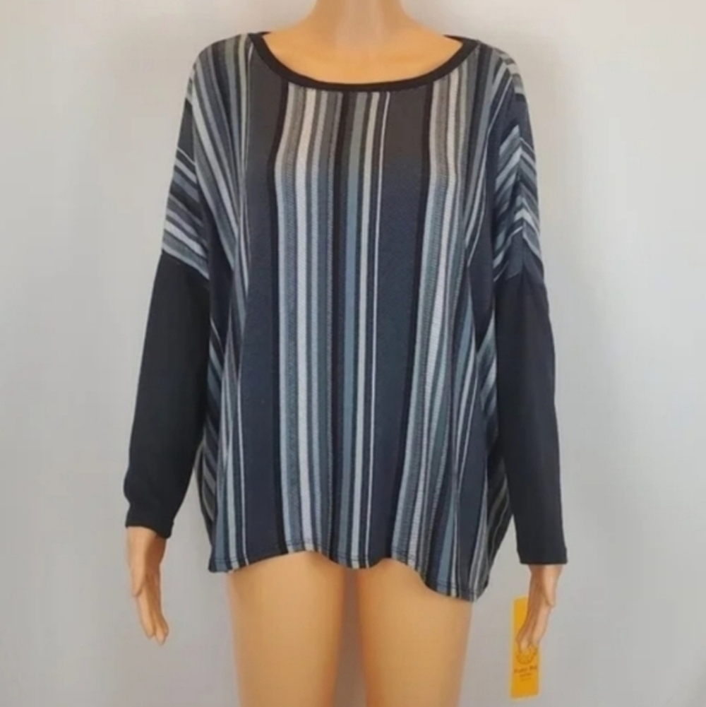 Ruby Rd Easy Chic pullover stripe top - Picture 2 of 6